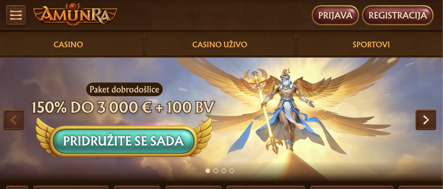 AmunRa Casino Bonus Dobrodošlice