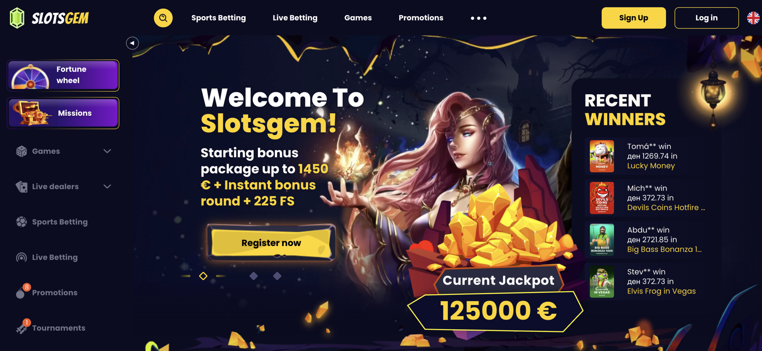 Slotsgem Casino bonus dobrodošlice